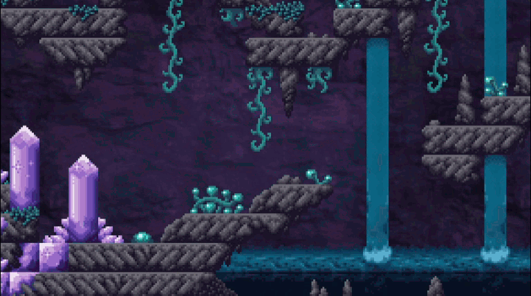 Crystal Cave 2D Platformer Tileset by zanzindorf
