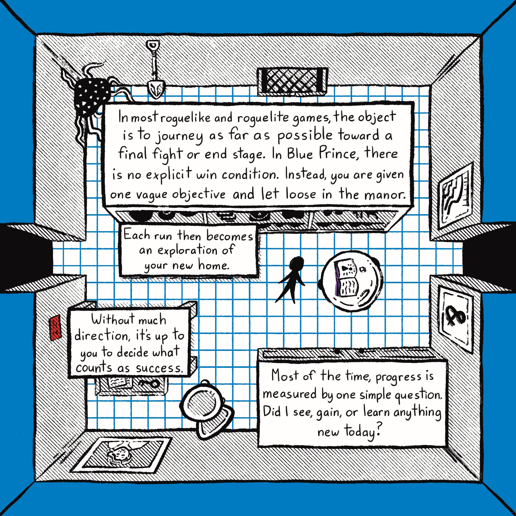 Screenshot 3 for Blue Prince is a Conversation with the House.