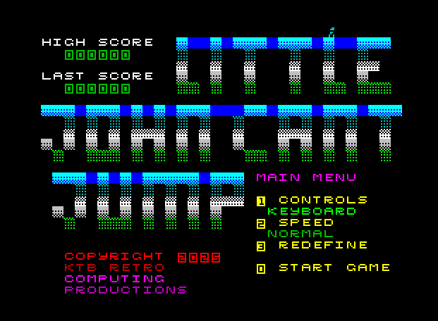 Otra captura de Little John Can't Jump en ZX Spectrum