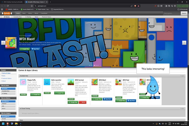 BFDI: Desktop Teardrop by Beefydle