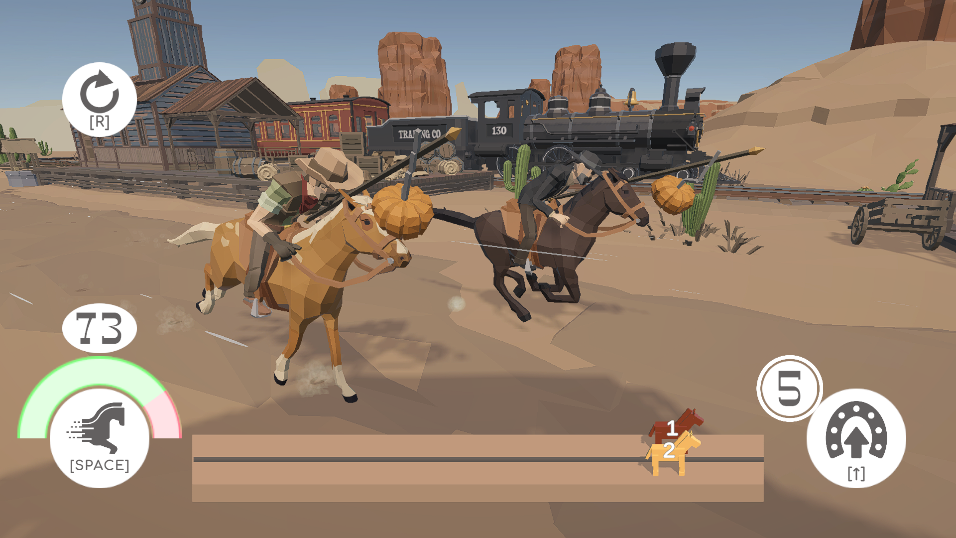 Screenshot 4 for Need For Steed (NUGDC Summer Game Jam 2025)