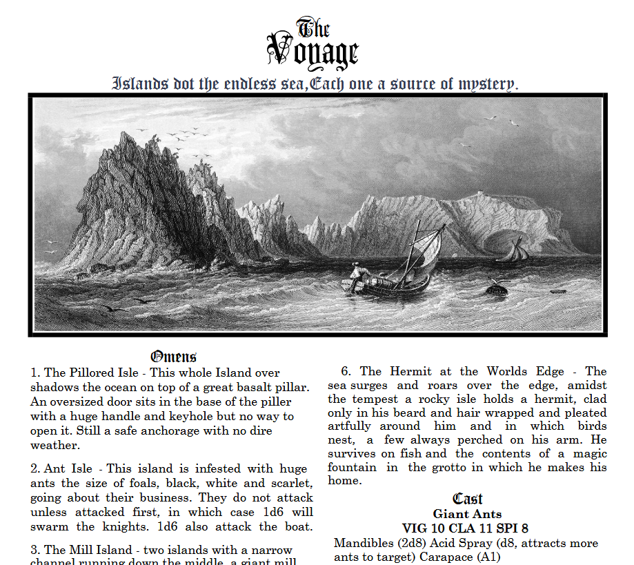 Screenshot 3 for The Voyage & The Voyage Home (Mythic Bastionland)