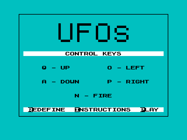 Captura de pantalla de UFOs - Ovnis mostrando la nave del jugador y una nave alienígena descendiendo.