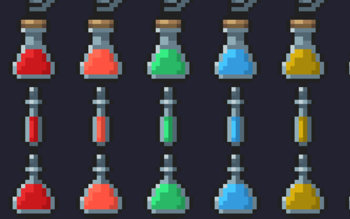 169 Pixel Art Potion Icons - Pack (16x16) by KabGames