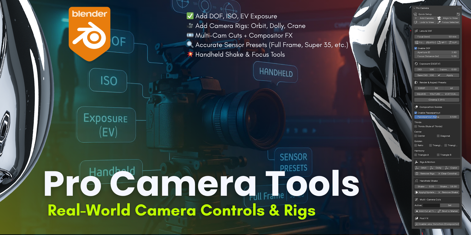 Pro Camera Tools for Blender – Realistic Cinematic Camera System by ...