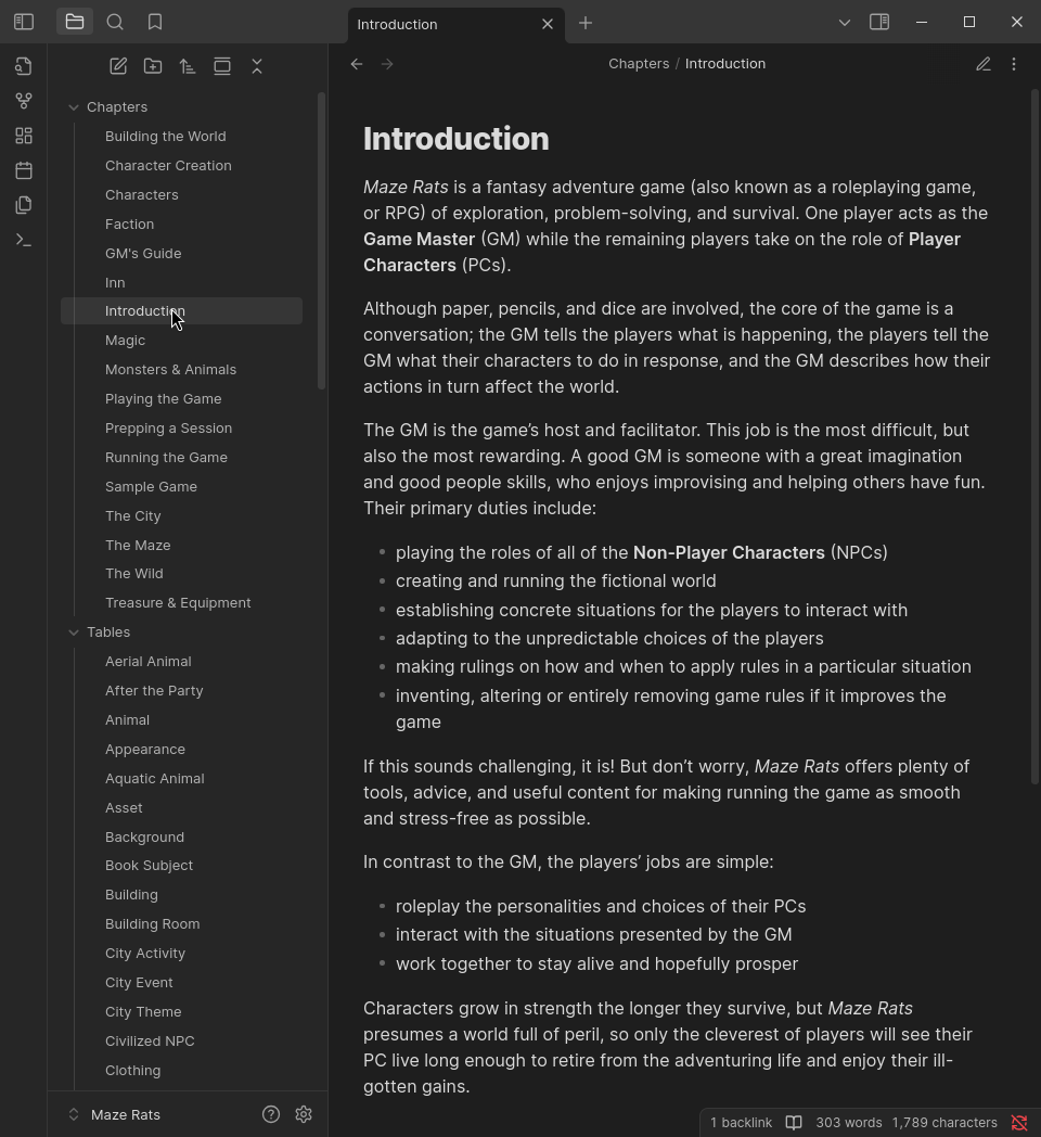 Screenshot 3 for Maze Rats in Obsidian