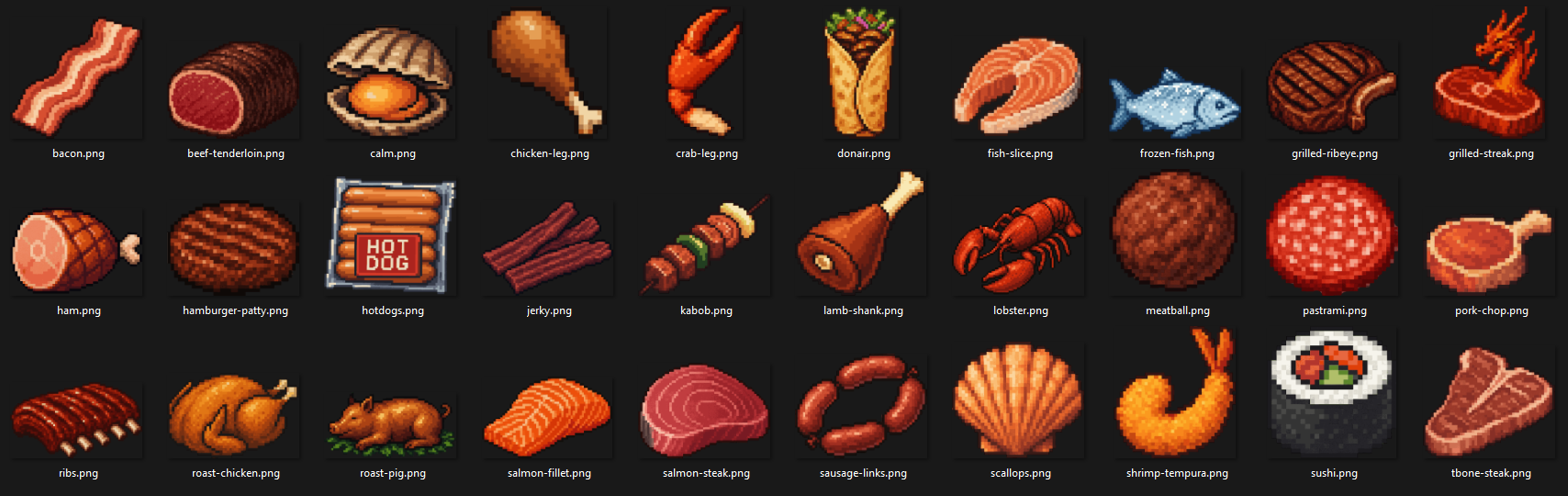 Pixel Rabbit Meat Meat Pixel Art Mega Pack - FREE x30 by DokiStarDoki