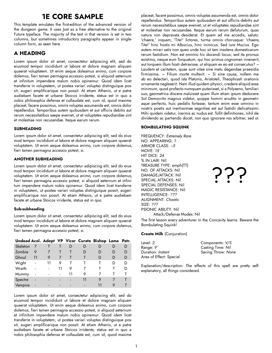Screenshot 4 for Old-school RPG Typst Templates