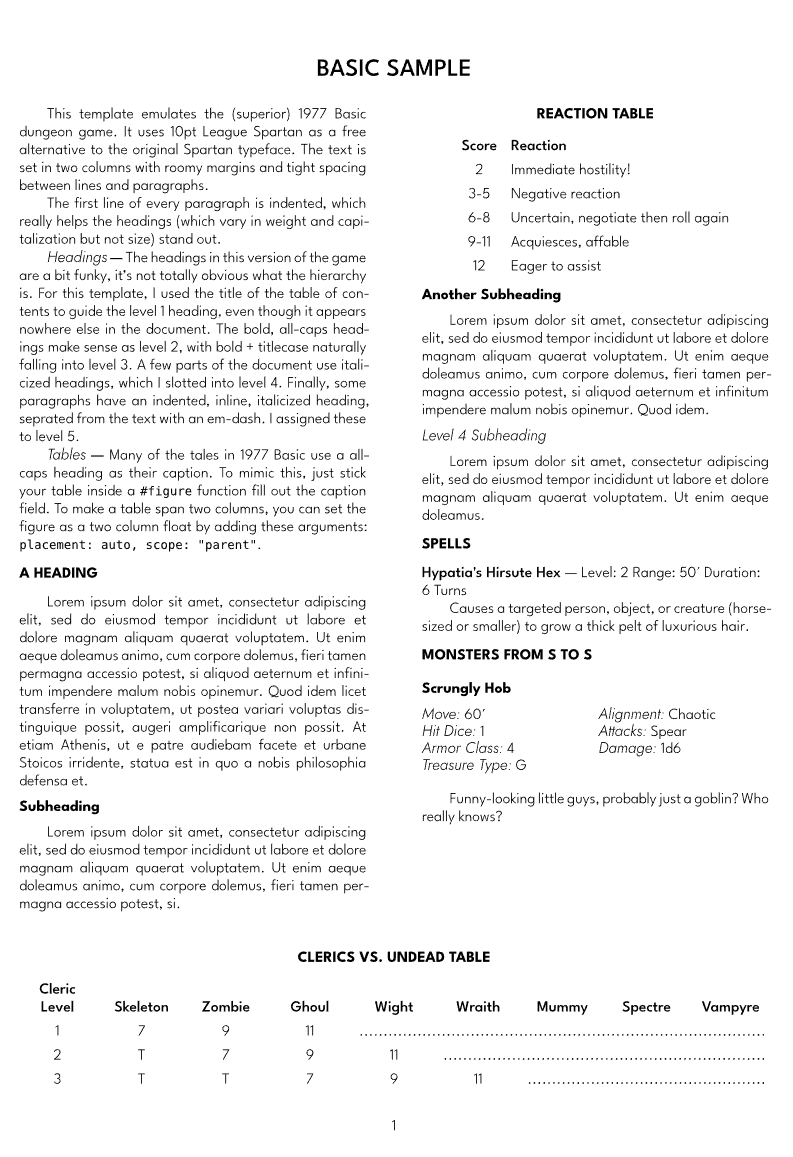 Screenshot 5 for Old-school RPG Typst Templates