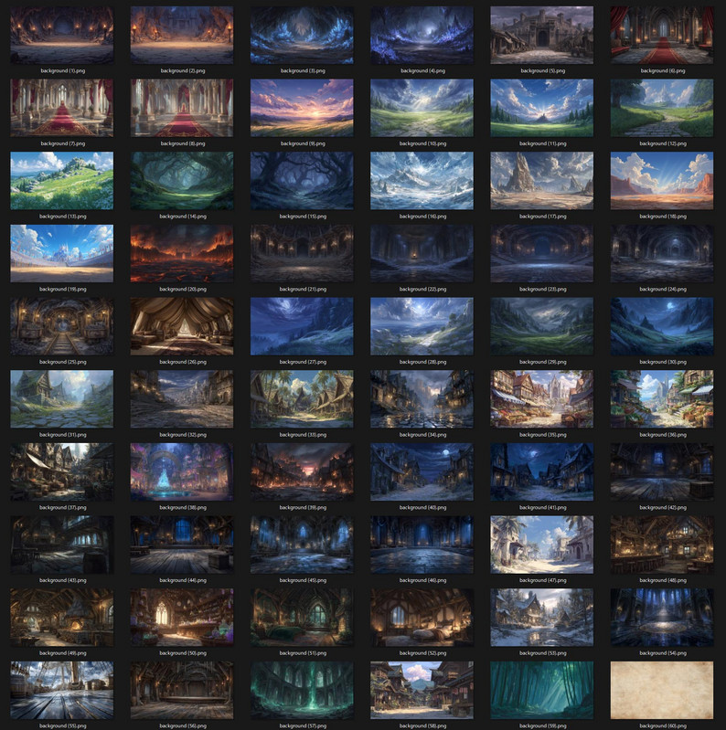 100 Fantasy Character Portraits + 50 Backgrounds | RPG, TRPG, Visual ...