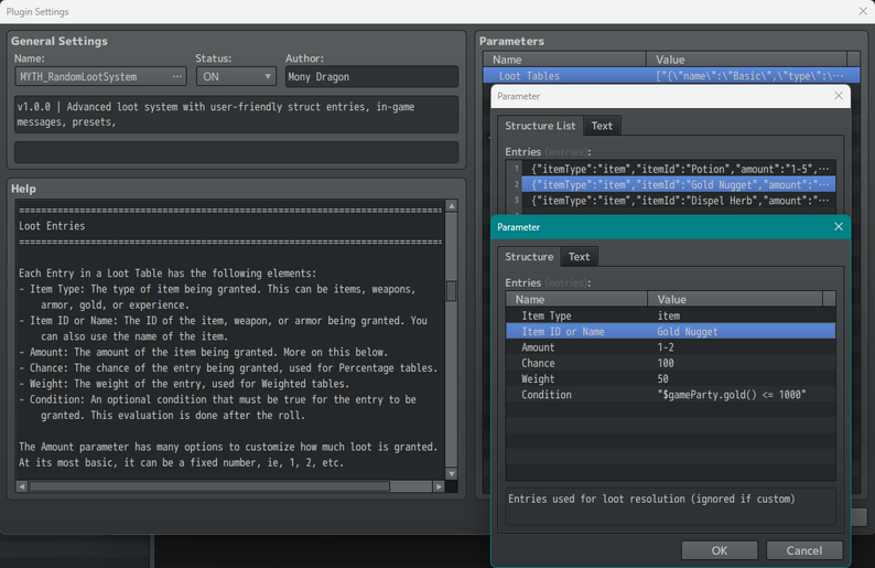 Random Loot System - RPG Maker MV/MZ Plugin by MythAtelier, Mony