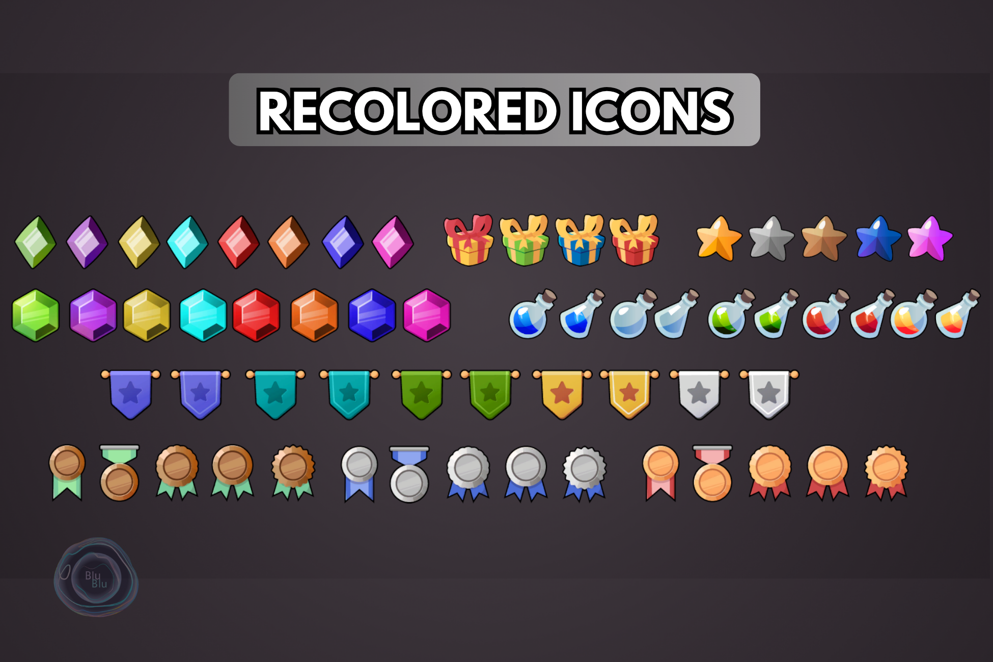 Fantasy Icons Pack 200+ by BluBlu Games