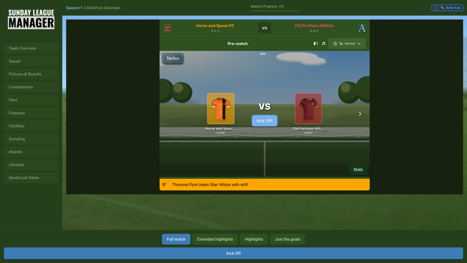 Screenshot 6 for Sunday League Manager: Horse & Spoon Demo