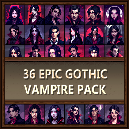 64x64 Epic Vampire Character Pack by XPirateKingX