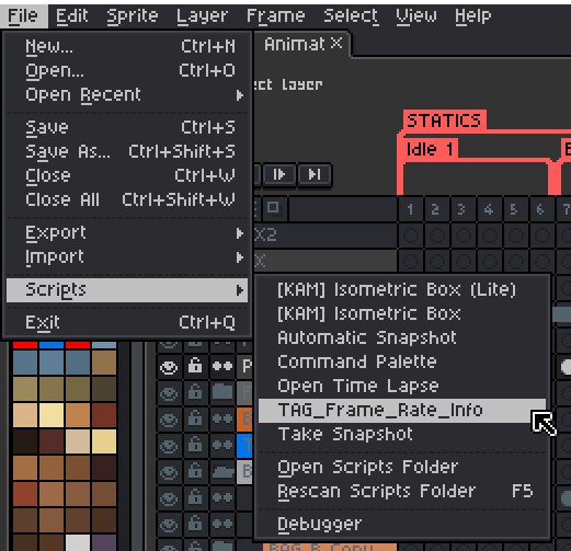Tag Frame Rate Info in Aseprite by Thiago Furquim - Konjou