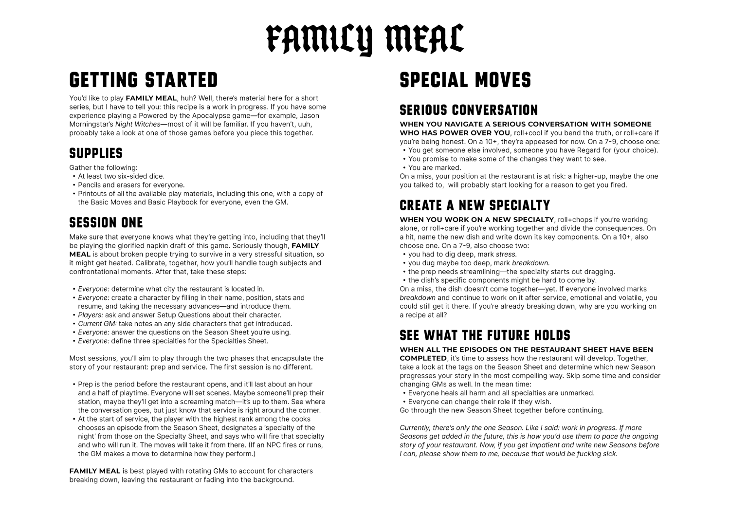 Screenshot 2 for Family Meal [ashcan]