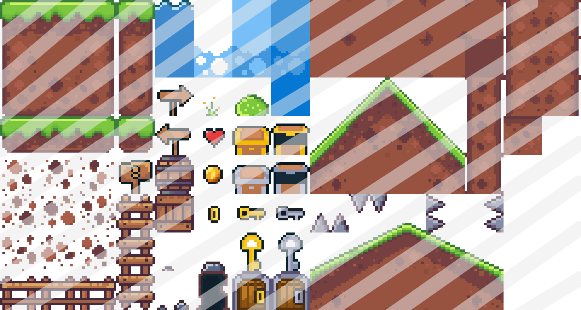 Basic Tile Set Basic Platformer Tileset Pack by CheesePixel