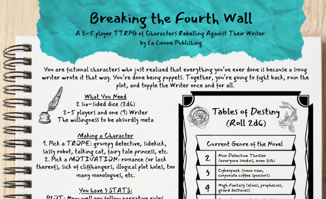 Screenshot 3 for Breaking the Fourth Wall One-Page TTRPG