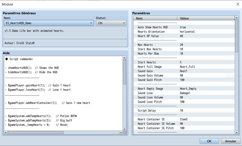 Hearts HUD – RPG Maker MV Plugin by EroiK StyLeR