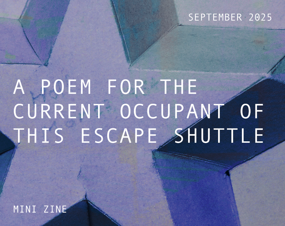 Screenshot 2 for a poem for the current occupant of this escape shuttle