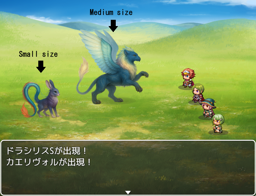 RPG Maker MZ MV battle scene using AM AS enemy sprites