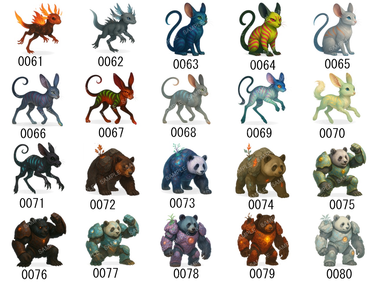 All 113 enemies preview numbered