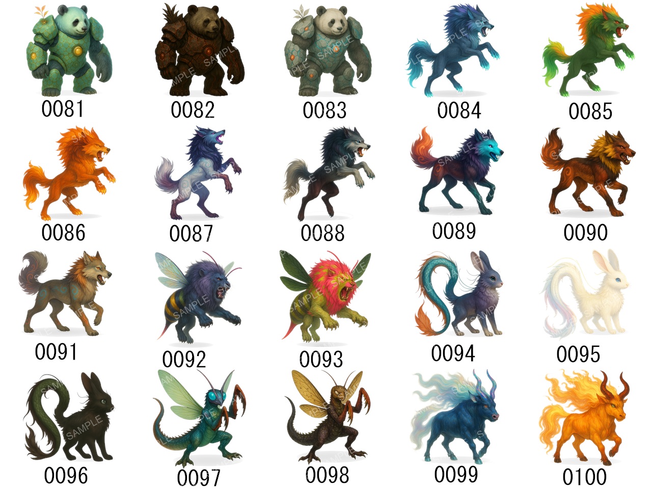 All 113 enemies preview numbered