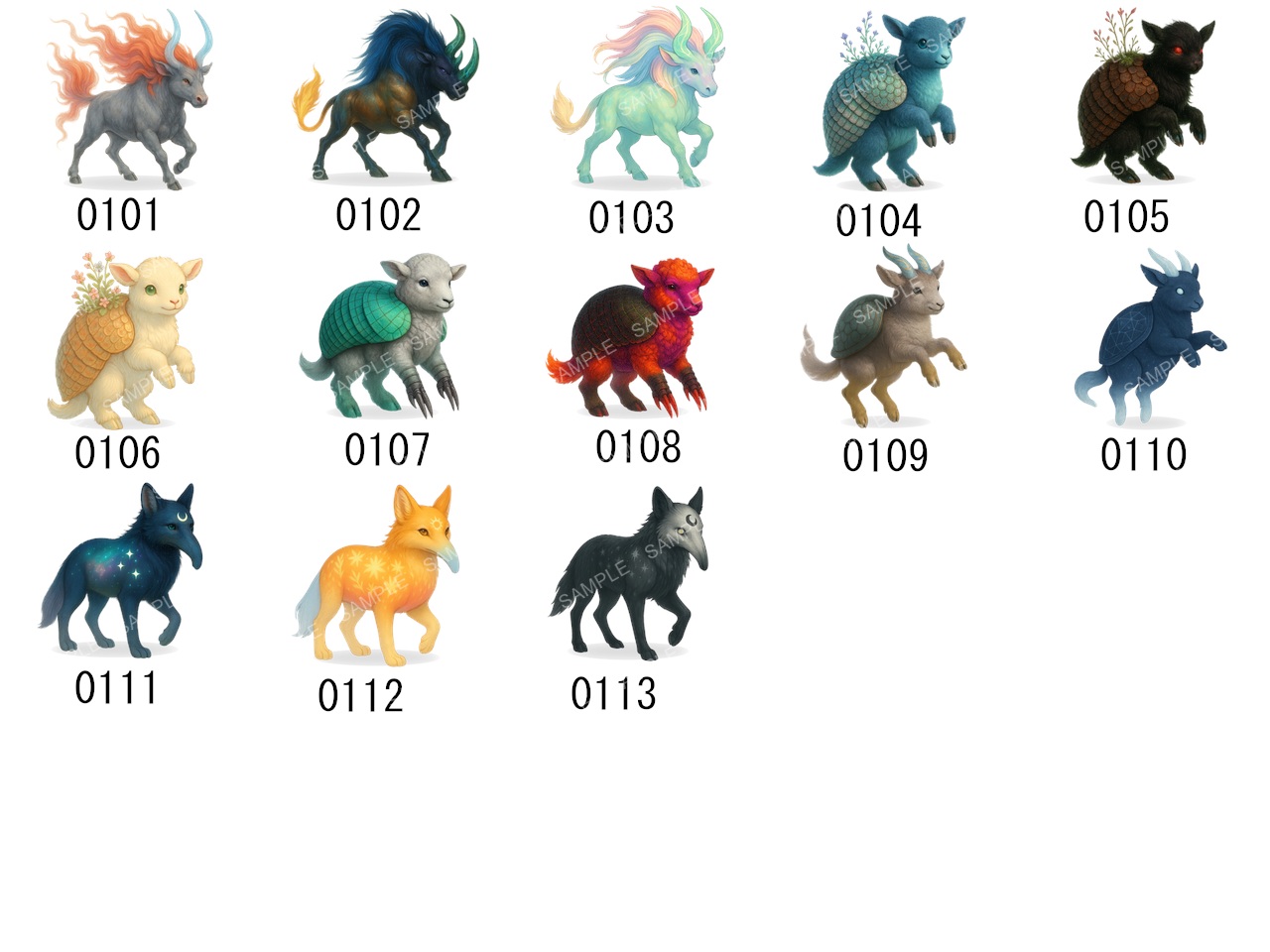 All 113 enemies preview numbered