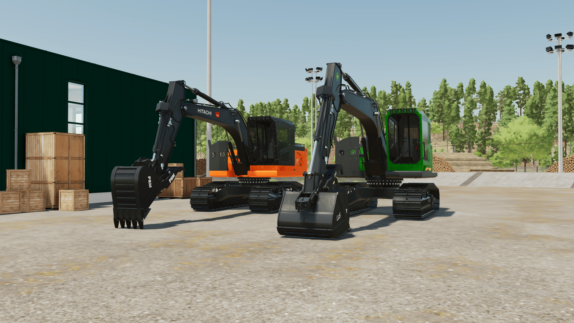 Deere 2154G/Hitachi ZX210F-6 Roadbuilder by BIGGIE Modding
