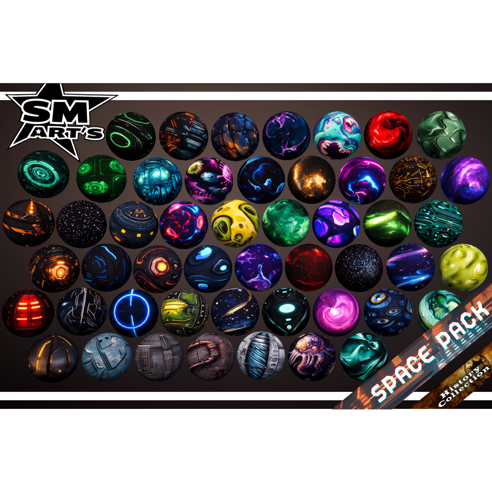 Space & Alien Texture Pack – 50 High-Quality Stylized Materials by SM ART'S
