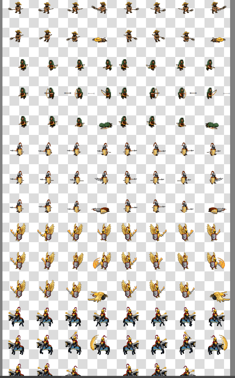 pack of animated medieval pixel art fantasy warriors by KatarzynaMroz