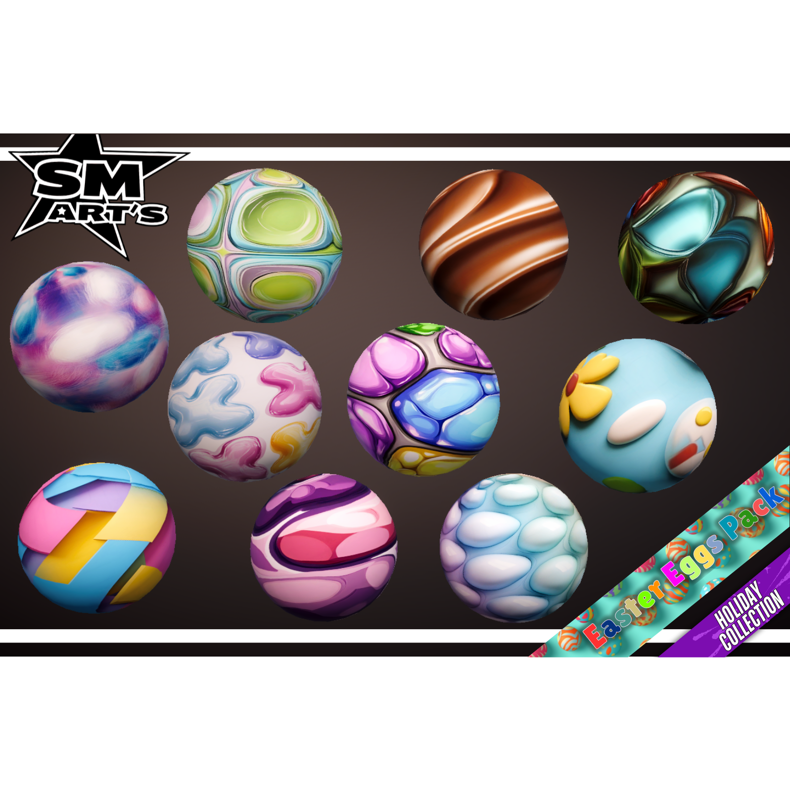 Easter Eggs Texture Pack - Stylized 50 Materials Texture by SM ART'S
