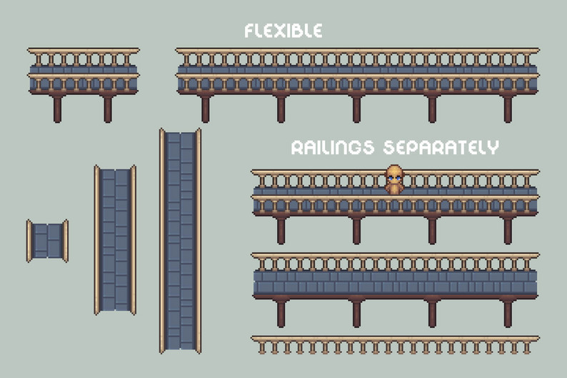 Free Bridges Pixel Art Assets by Free Game Assets (GUI, Sprite, Tilesets)