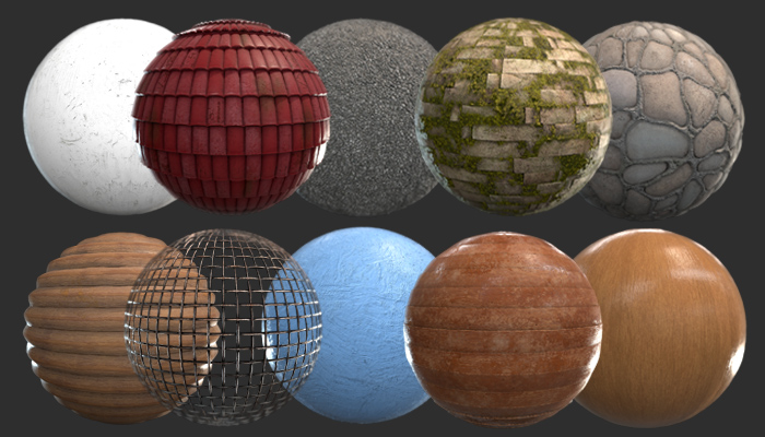 Hom Textures House Essentials – 10 Textures Wall, Rioof, Wire, Floor, Logs, Stones ...