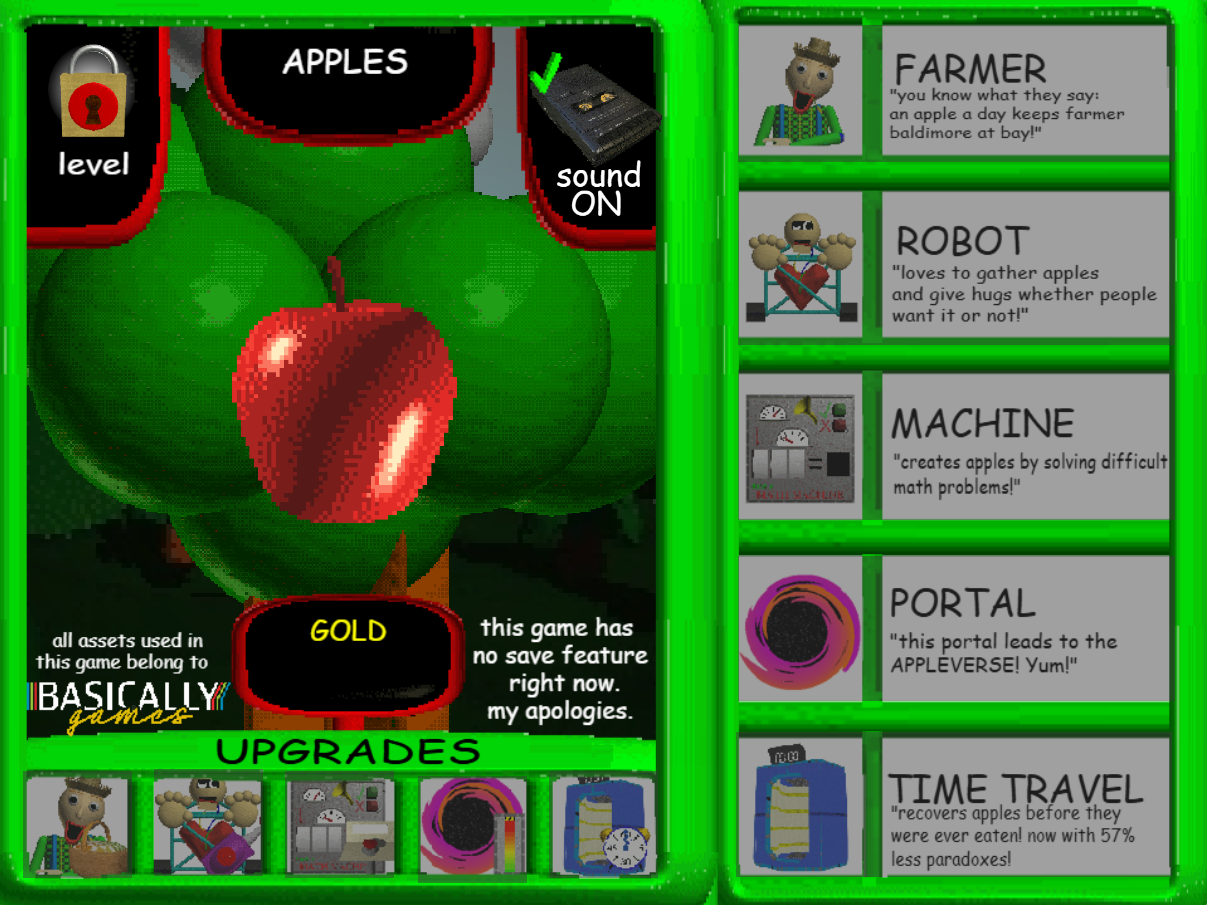 Screenshot 2 for Baldi's apple clicker game!