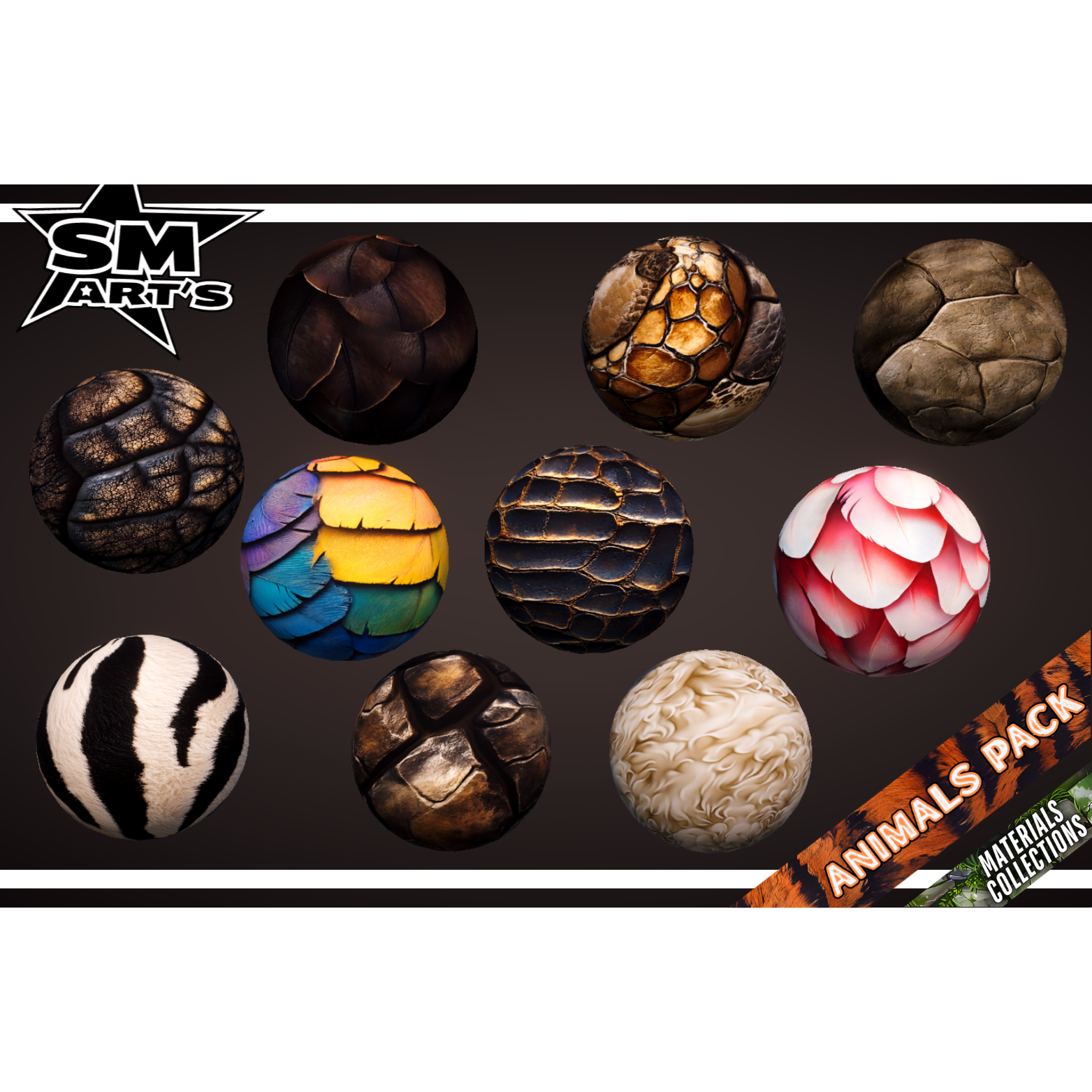 Animals Texture Pack – 50 High-Quality Stylized Materials by SM ART'S