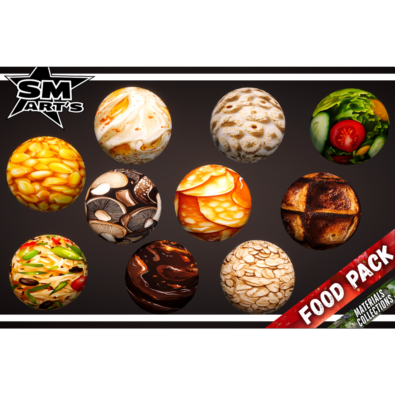 Food Rack Texture Foods Texture Pack – 50 High-Quality Stylized Materials by SM ART'S