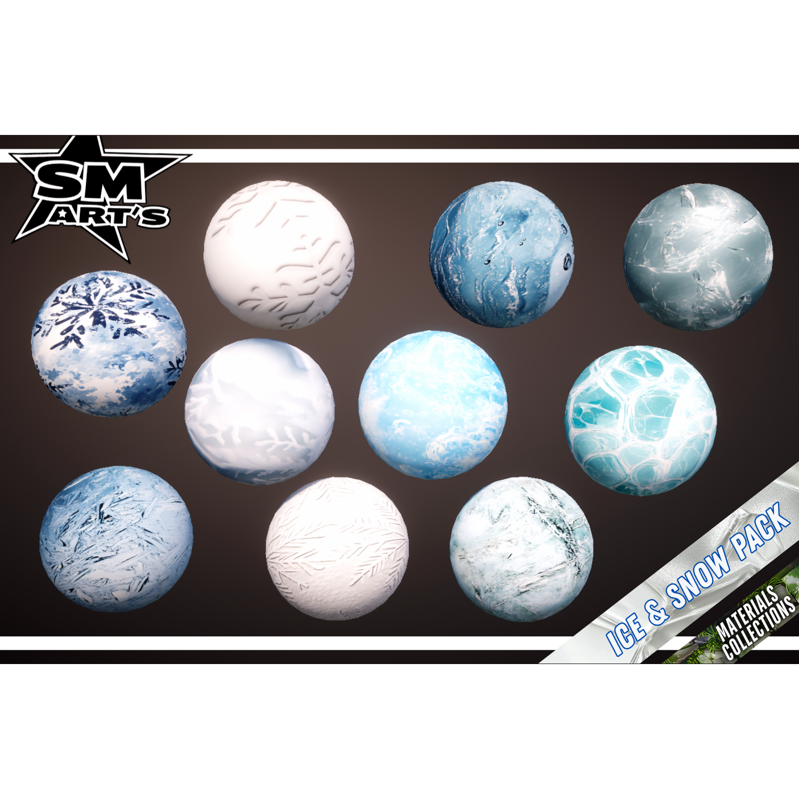 Ice & Snow Texture Pack – 50 High-Quality Stylized Materials by SM ART'S