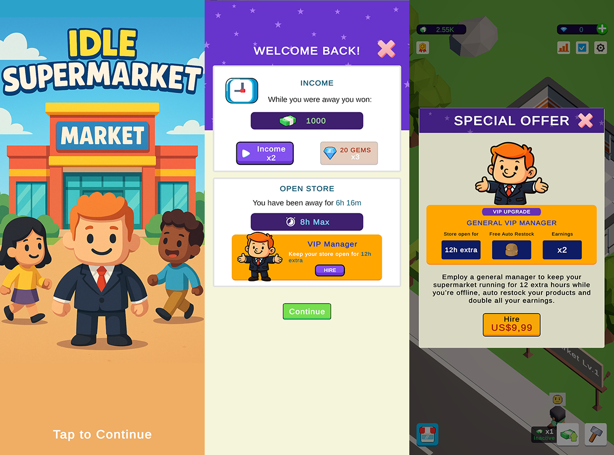 Idle Supermarket (Tycoon Template) by danielmc1905