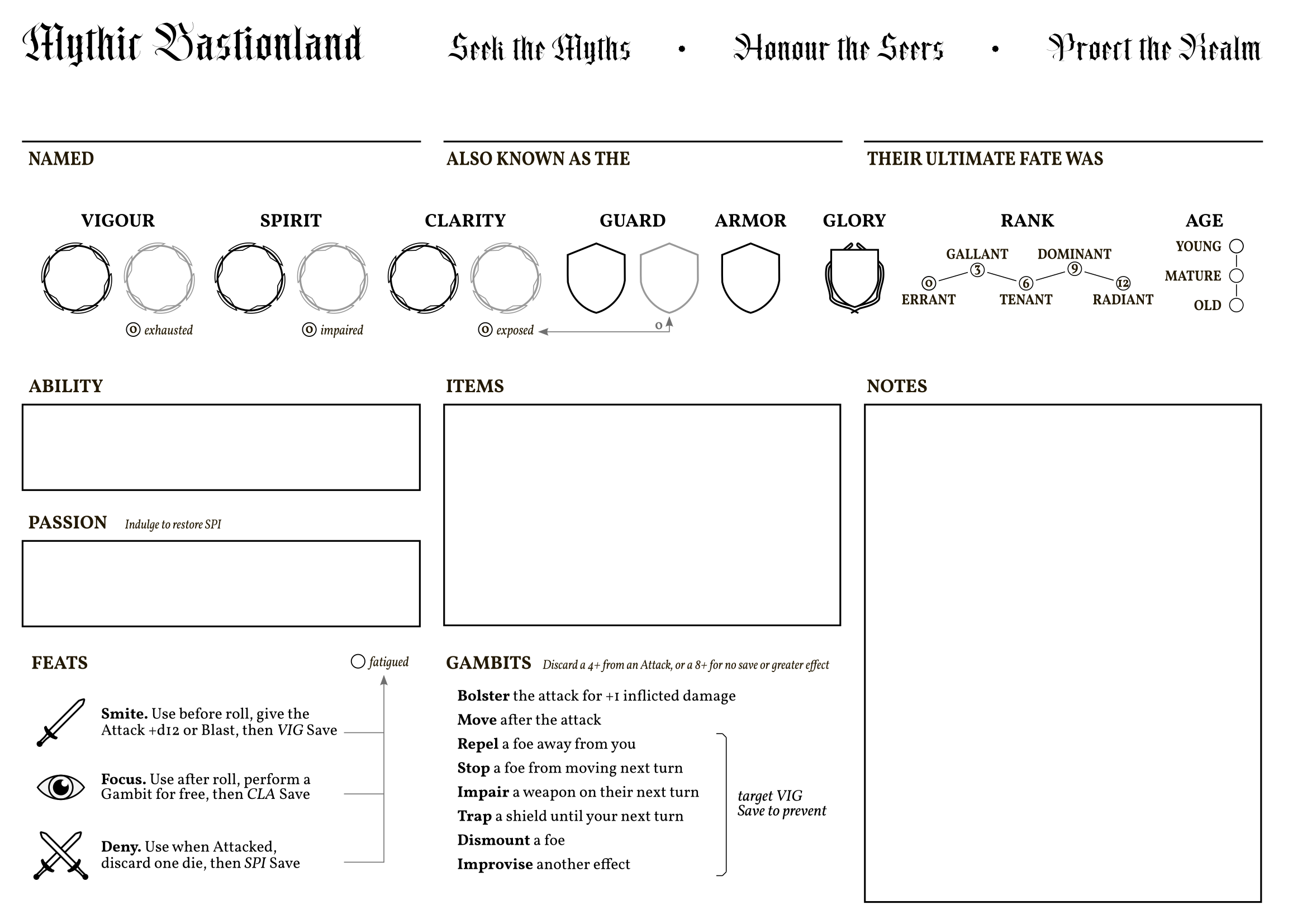 Screenshot 4 for Mythic Bastionland Character Sheet