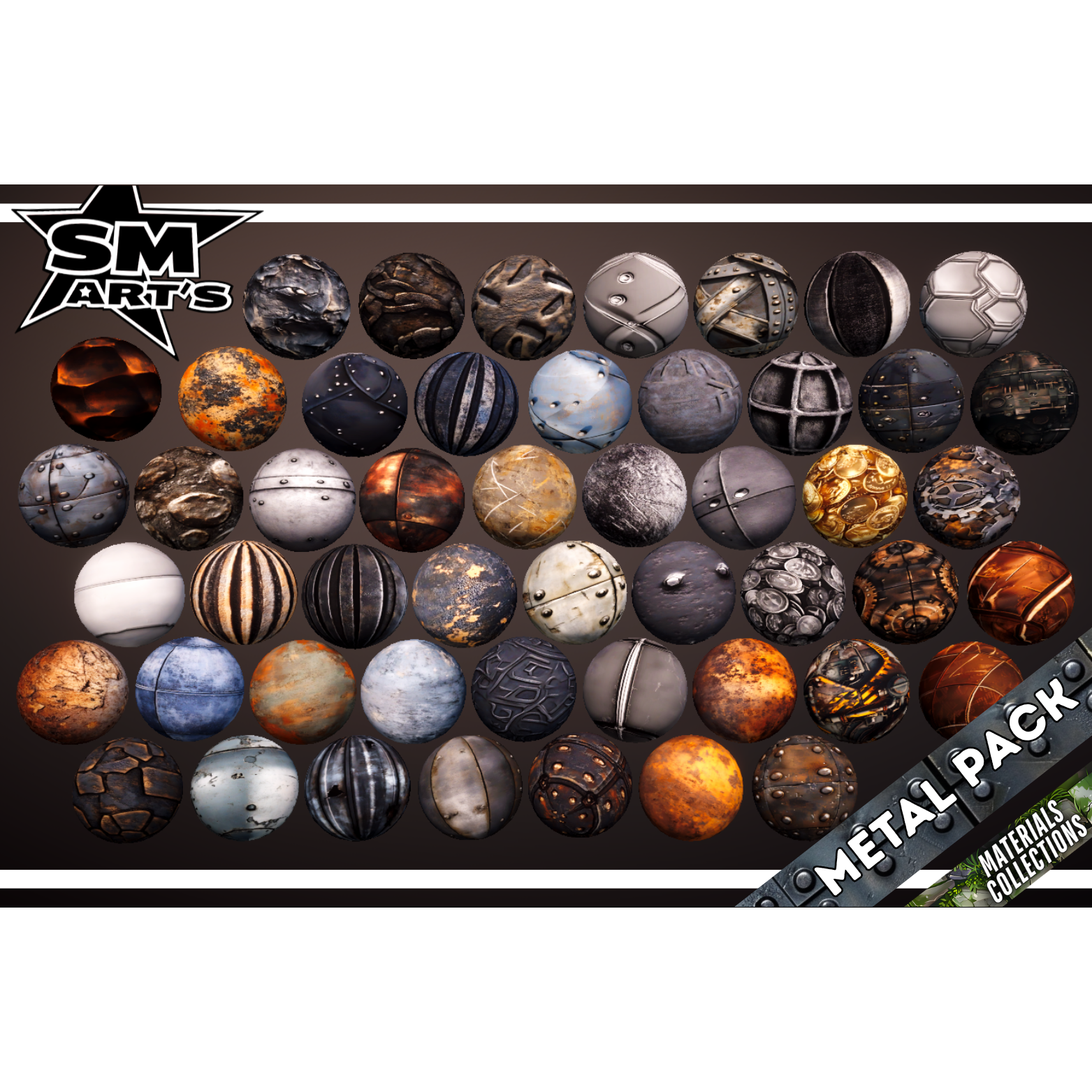 Metal Texture Pack – 50 High-Quality Stylized Materials by SM ART'S