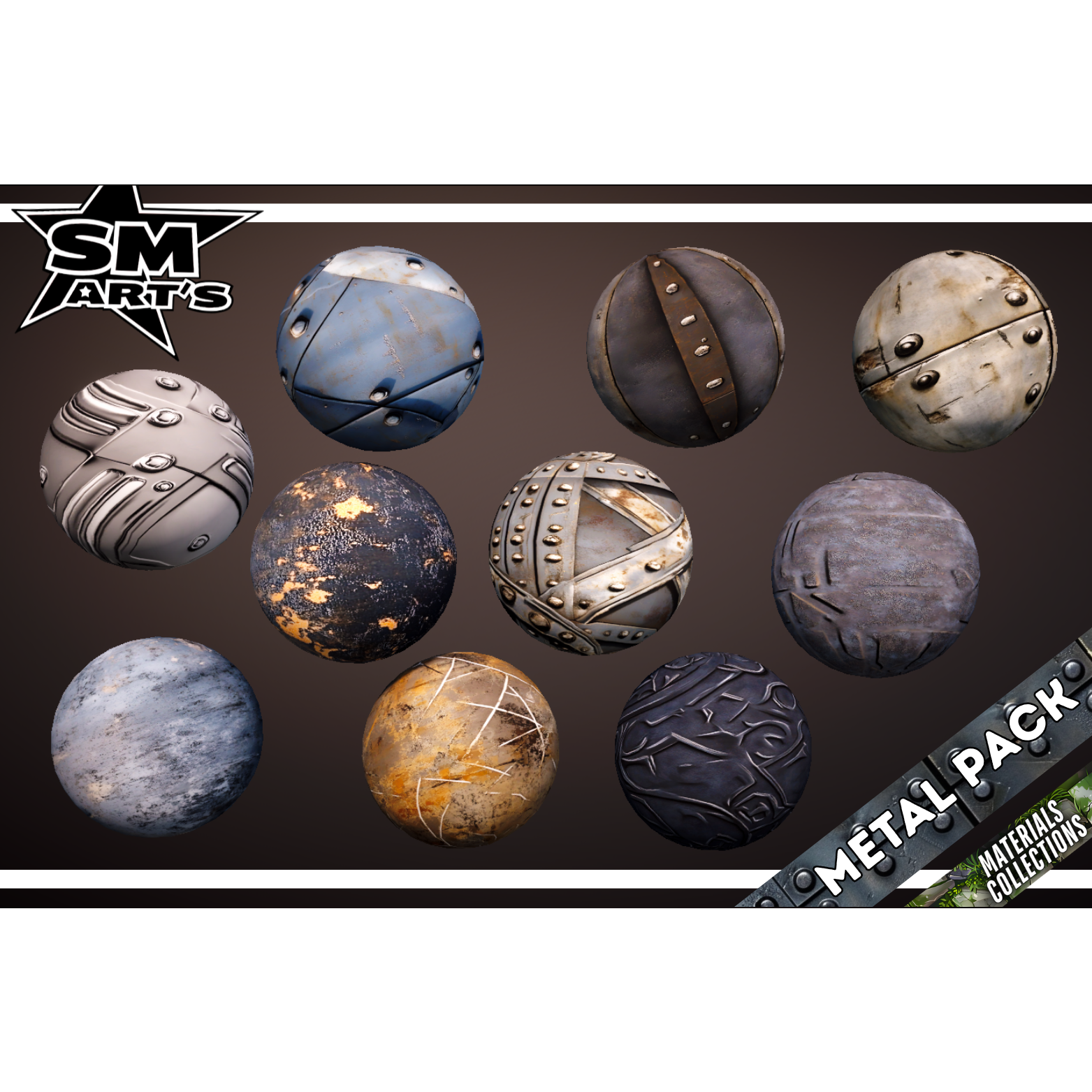 Metal Texture Pack – 50 High-Quality Stylized Materials by SM ART'S