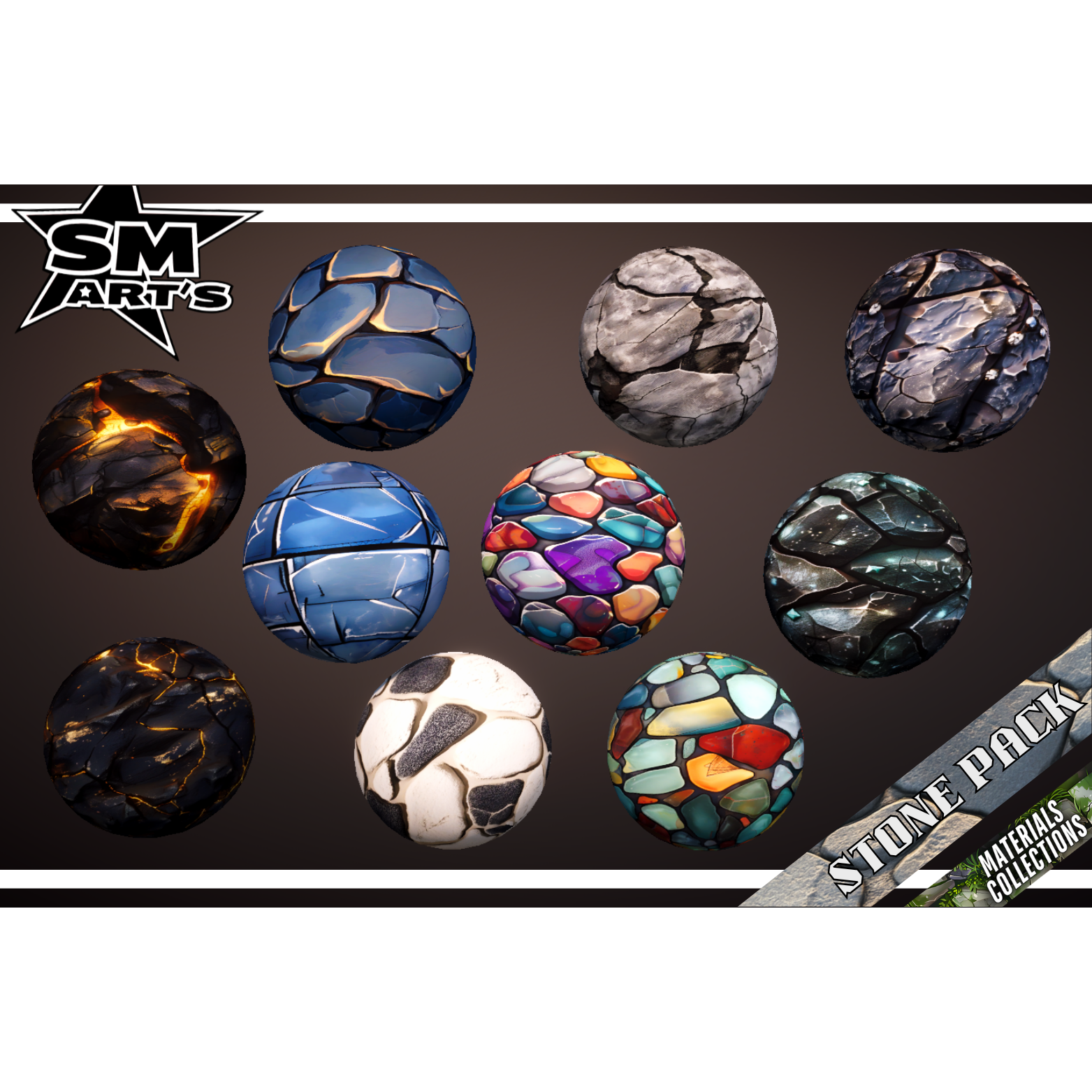 Stone Texture Pack – 50 High-Quality Stylized Materials by SM ART'S