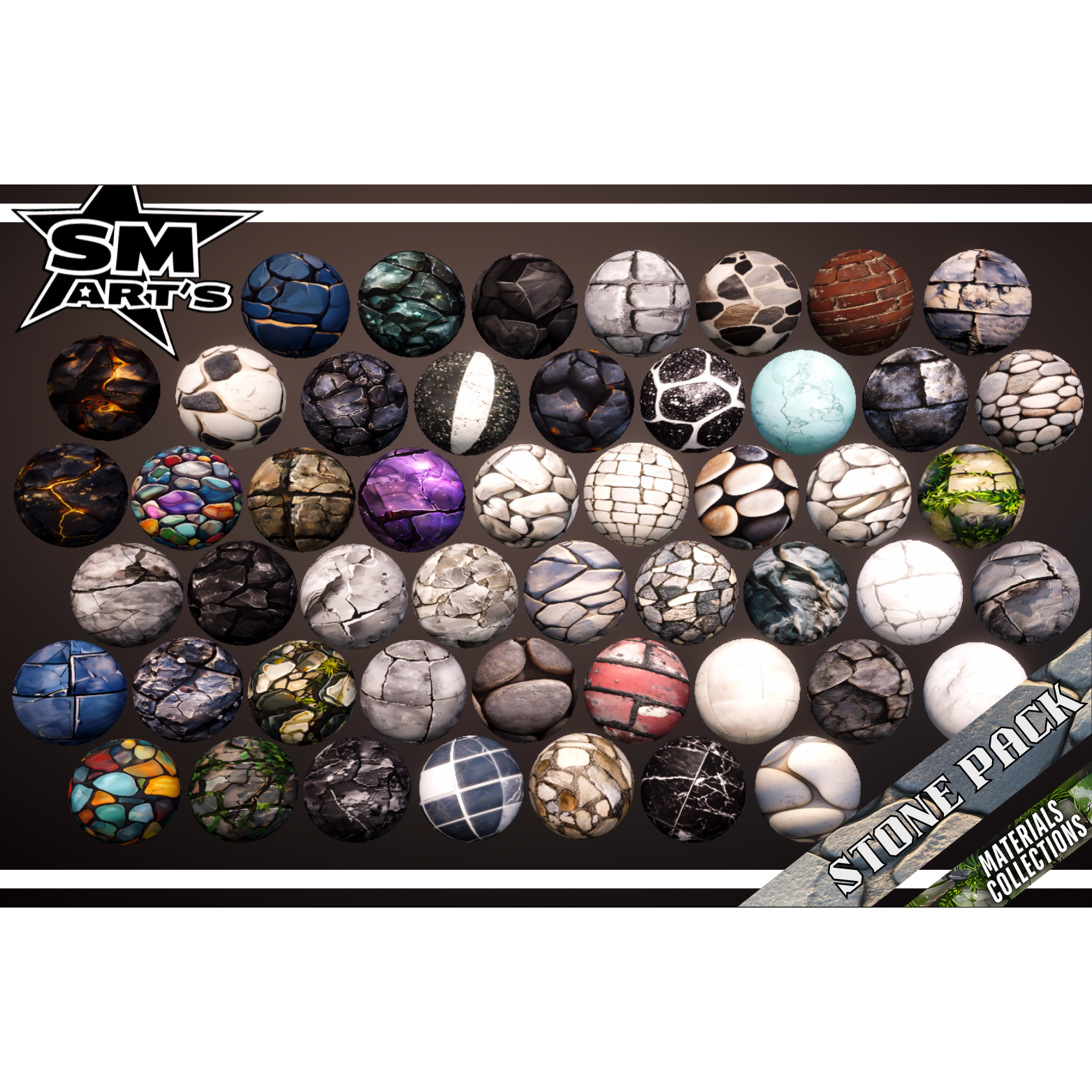Stone Texture Pack – 50 High-Quality Stylized Materials by SM ART'S