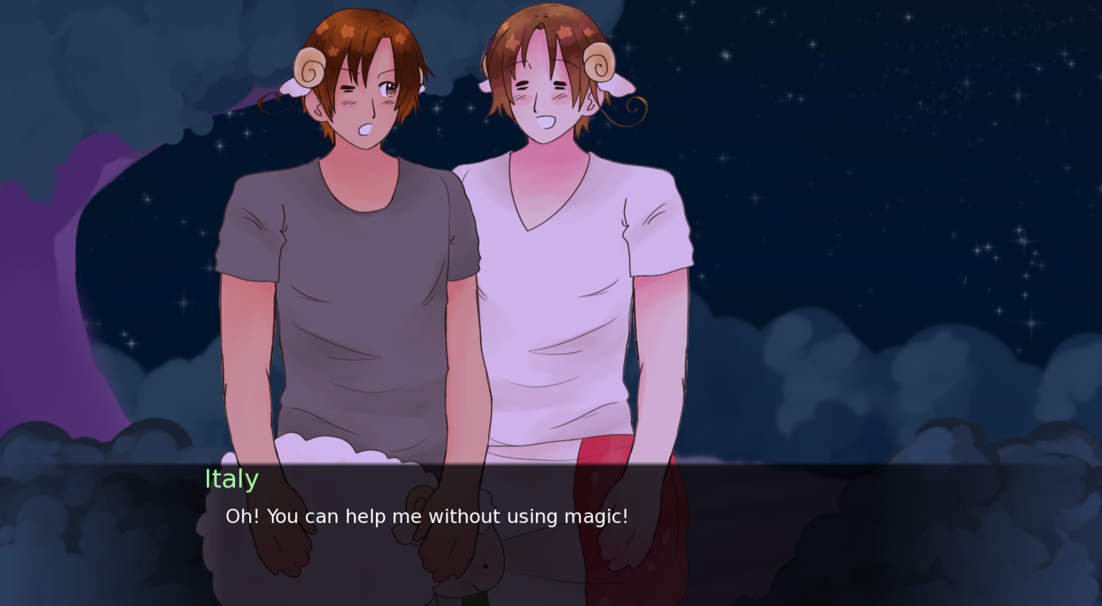 Screenshot 3 for Italy and Romano Hetalia Oyasumi Collab | VisNovel Edition