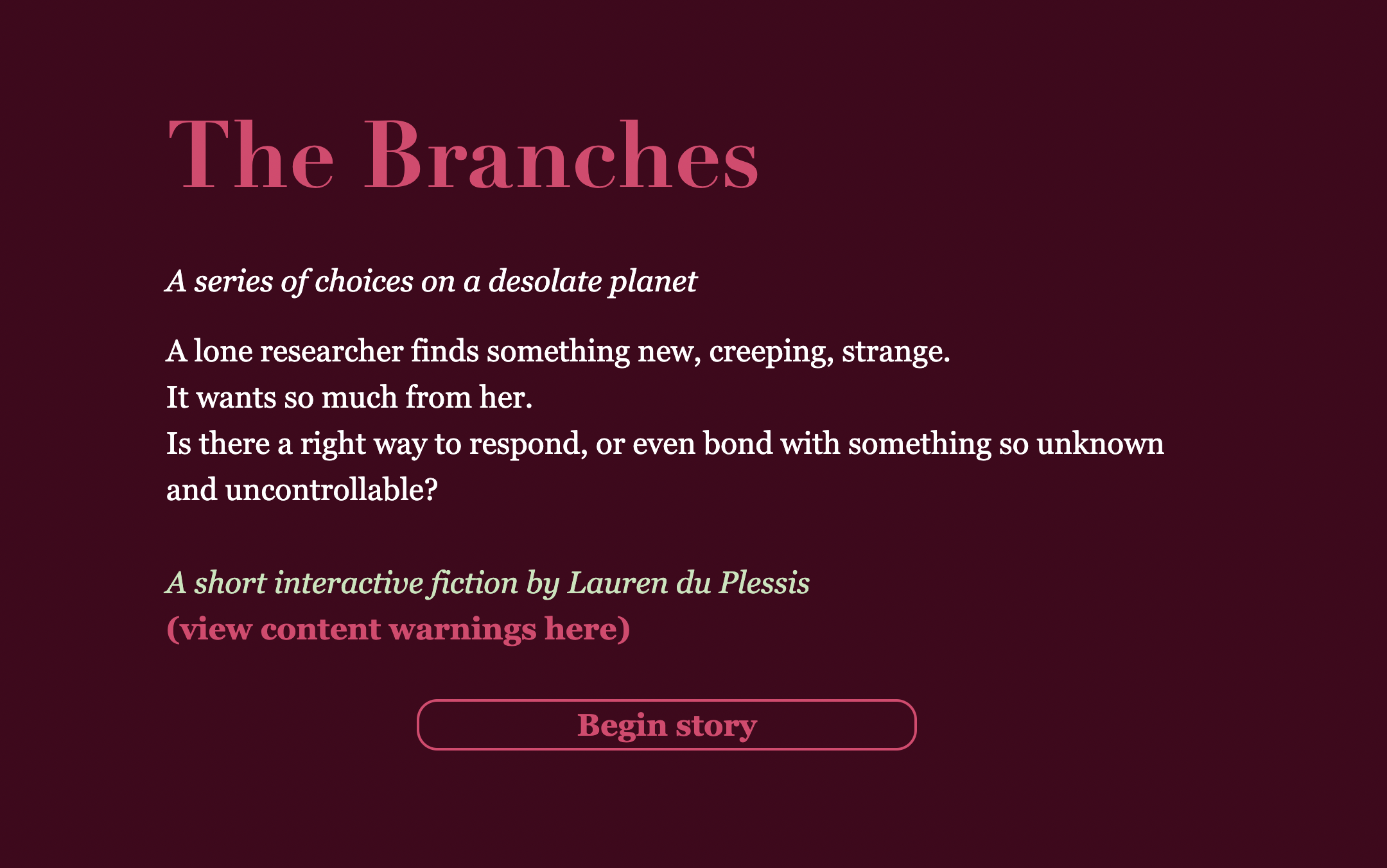 Screenshot 2 for The Branches: A Short Story