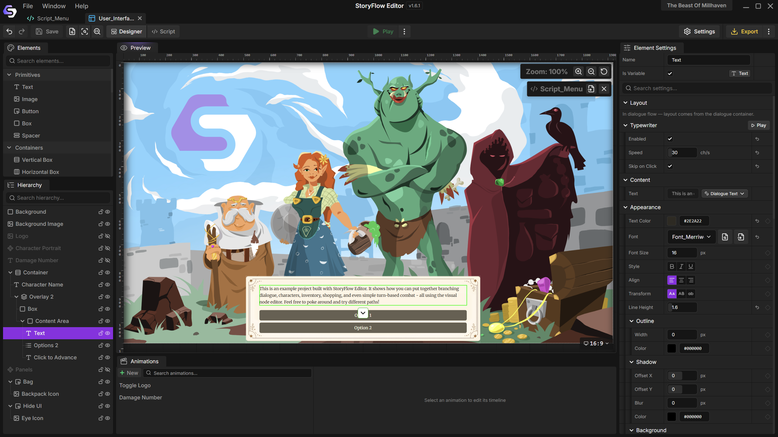 Screenshot 4 for StoryFlow Editor
