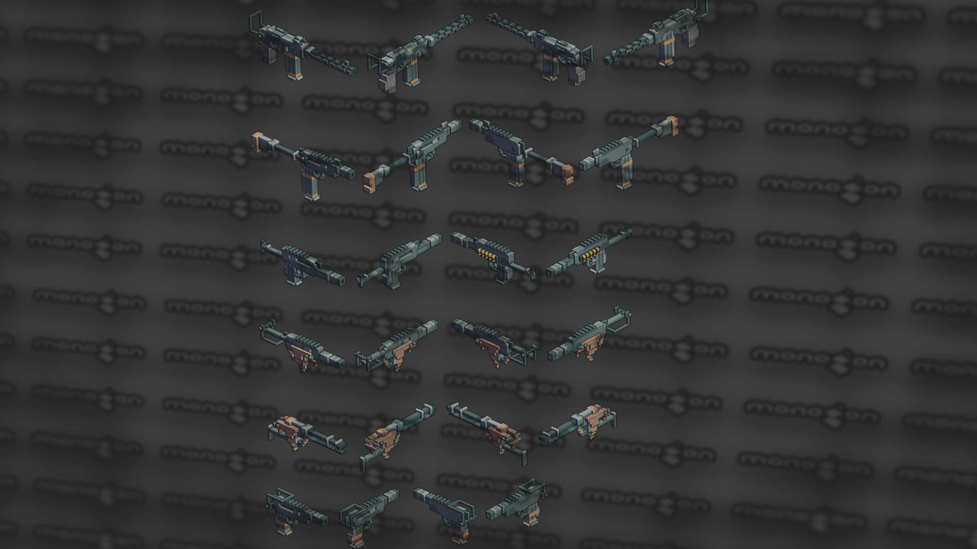 Isometric Guns and Rifles by monogon