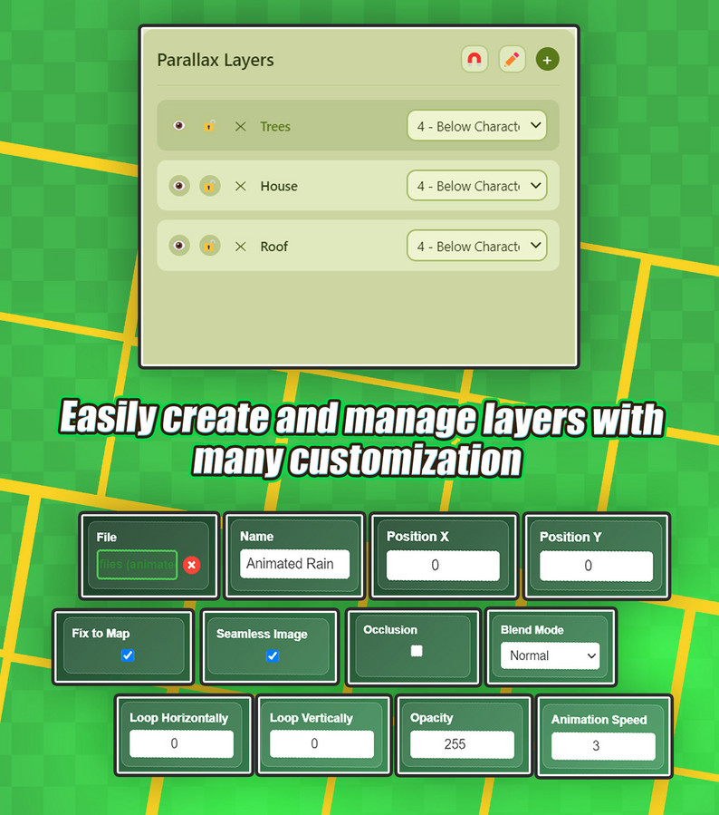 Hendrix Realtime Parallax Map Builder - RPG Maker MZ Plugin by Sang Hendrix