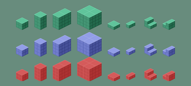 Pixel Isometric Prototype Blocks by adwitr